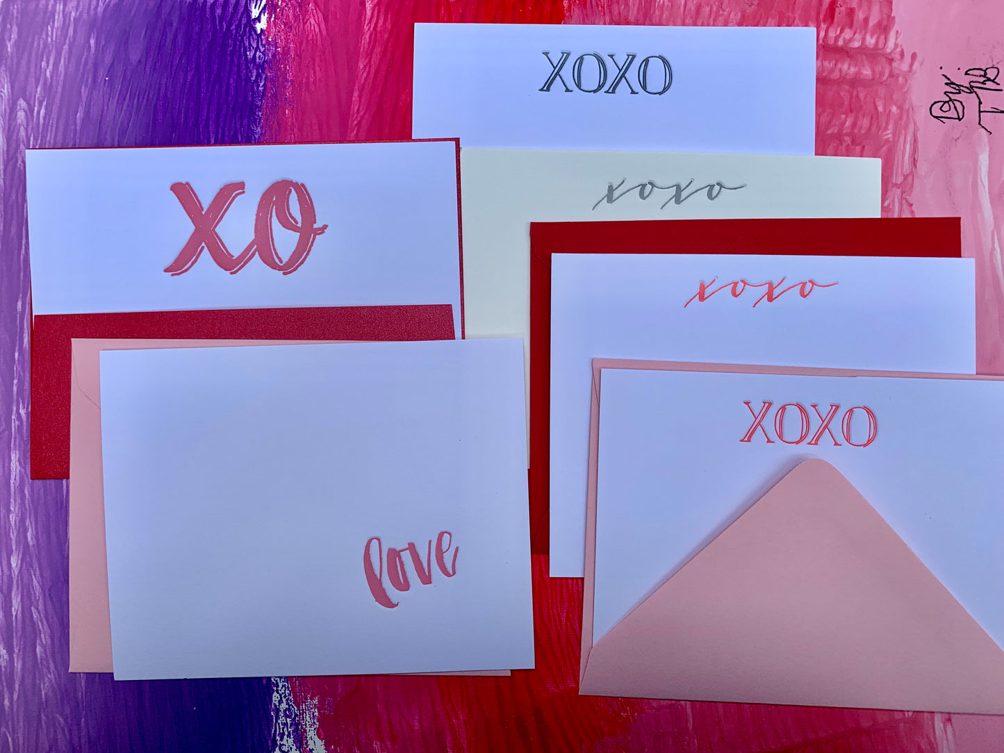 Letterpress XO Love notes