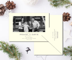 Letterpress Christmas Card - Peace, Love, Joy