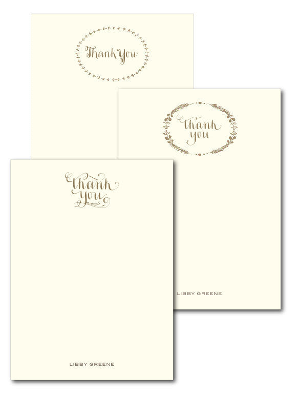 Personalized Thank you Notecard set