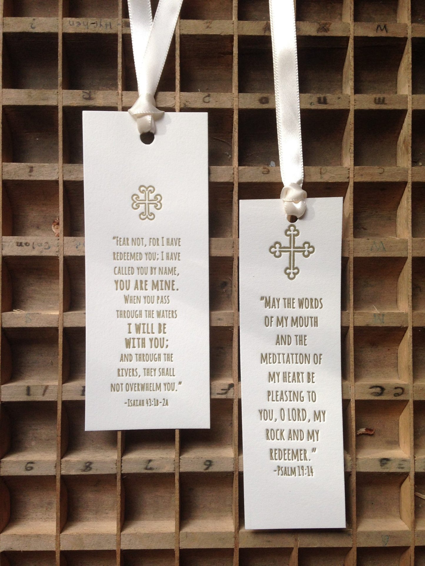 Letterpress Bible Verse Scripture Bookmark Series