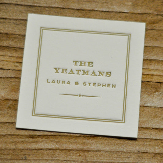 Sir Name Square Letterpress Enclosure
