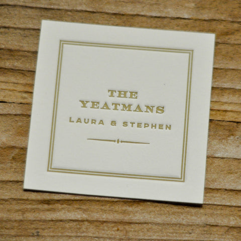 Sir Name Square Letterpress Enclosure
