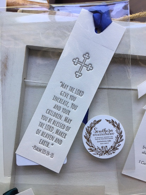 SET OF 5 Letterpress Bible Verse Scripture Bookmarks