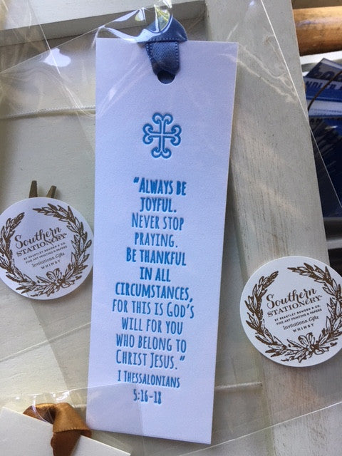 SET OF 5 Letterpress Bible Verse Scripture Bookmarks