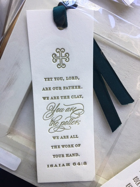 SET OF 5 Letterpress Bible Verse Scripture Bookmarks