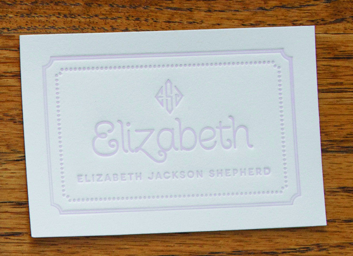 Letterpressed Rectangle Monogram Enclosures