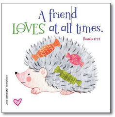 Bible Verse Square Scripture Valentine Classroom Sets - Hedgehog