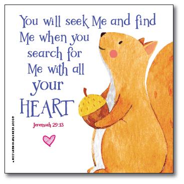Bible Verse Square Scripture Valentine Classroom Sets - Squirrel